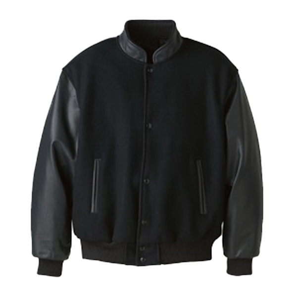 Men's Melton LEATHER JACKET With Stand Collar